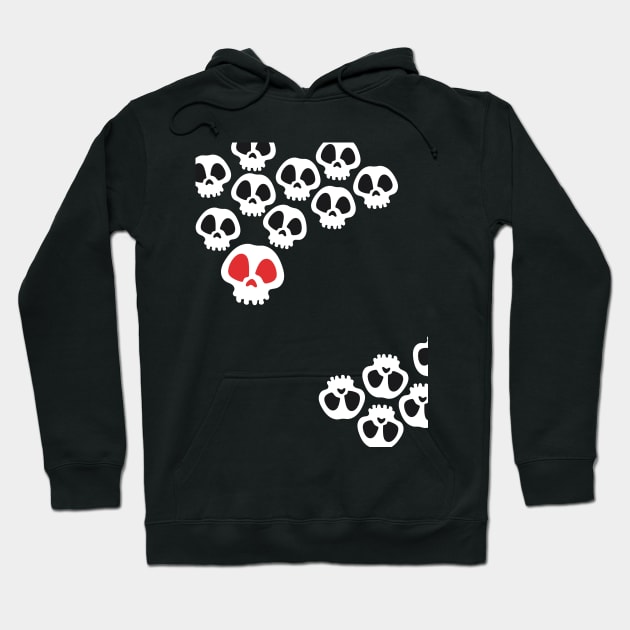 Skulls with black and red eyes Hoodie by Korlasx2